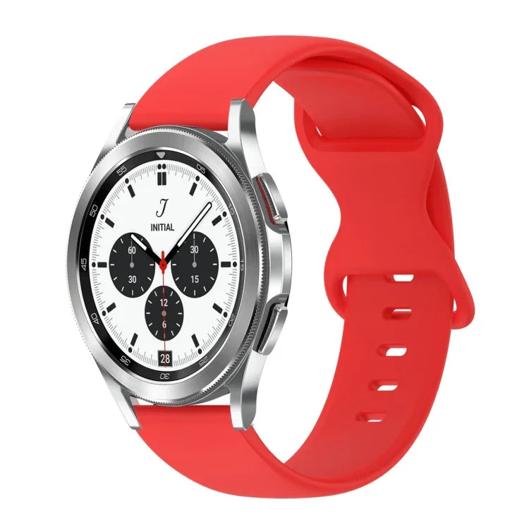 20mm 蝴蝶扣純色矽膠錶帶，適用於Samsung Galaxy Watch 4 44mm，適用於Samsung Galaxy Watch 4 Classic 46mm，適用於Samsung Galaxy Watch 4 Classic 42mm，適用於Samsung Galaxy Watch Active 2