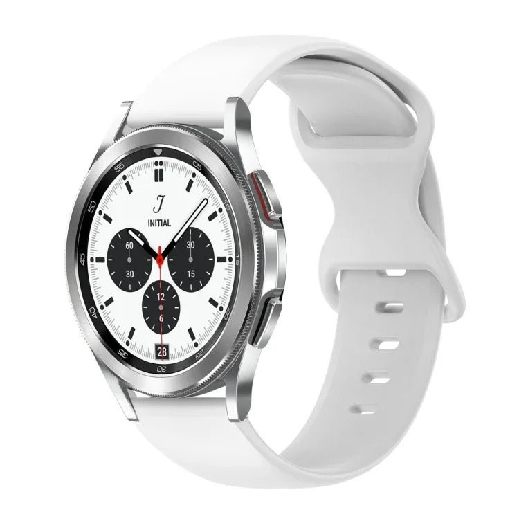 20mm 蝴蝶扣純色矽膠錶帶，適用於Samsung Galaxy Watch 4 44mm，適用於Samsung Galaxy Watch 4 Classic 46mm，適用於Samsung Galaxy Watch 4 Classic 42mm，適用於Samsung Galaxy Watch Active 2