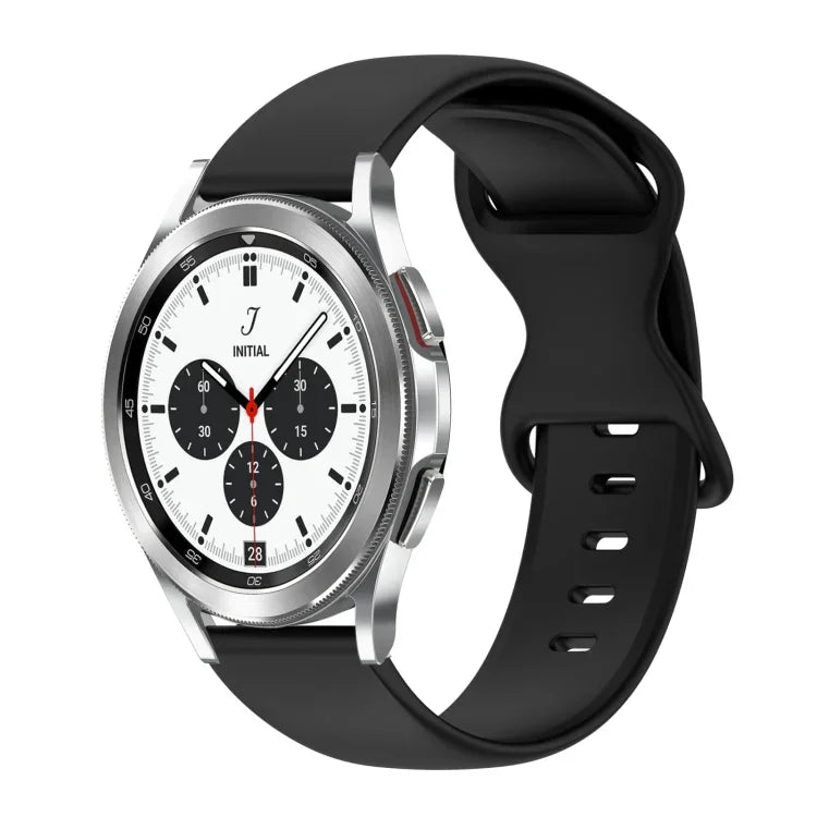 20mm 蝴蝶扣純色矽膠錶帶，適用於Samsung Galaxy Watch 4 44mm，適用於Samsung Galaxy Watch 4 Classic 46mm，適用於Samsung Galaxy Watch 4 Classic 42mm，適用於Samsung Galaxy Watch Active 2