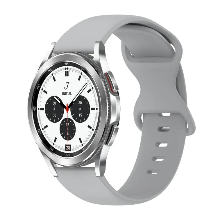 20mm 蝴蝶扣純色矽膠錶帶，適用於Samsung Galaxy Watch 4 44mm，適用於Samsung Galaxy Watch 4 Classic 46mm，適用於Samsung Galaxy Watch 4 Classic 42mm，適用於Samsung Galaxy Watch Active 2