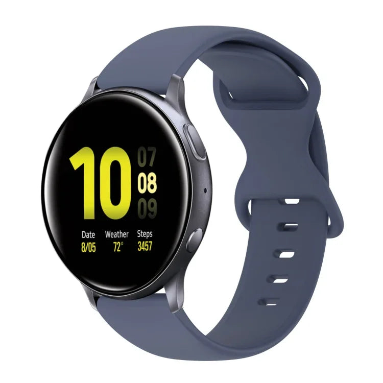 20mm 蝴蝶扣純色矽膠錶帶，適用於Samsung Galaxy Watch 4 44mm，適用於Samsung Galaxy Watch 4 Classic 46mm，適用於Samsung Galaxy Watch 4 Classic 42mm，適用於Samsung Galaxy Watch Active 2
