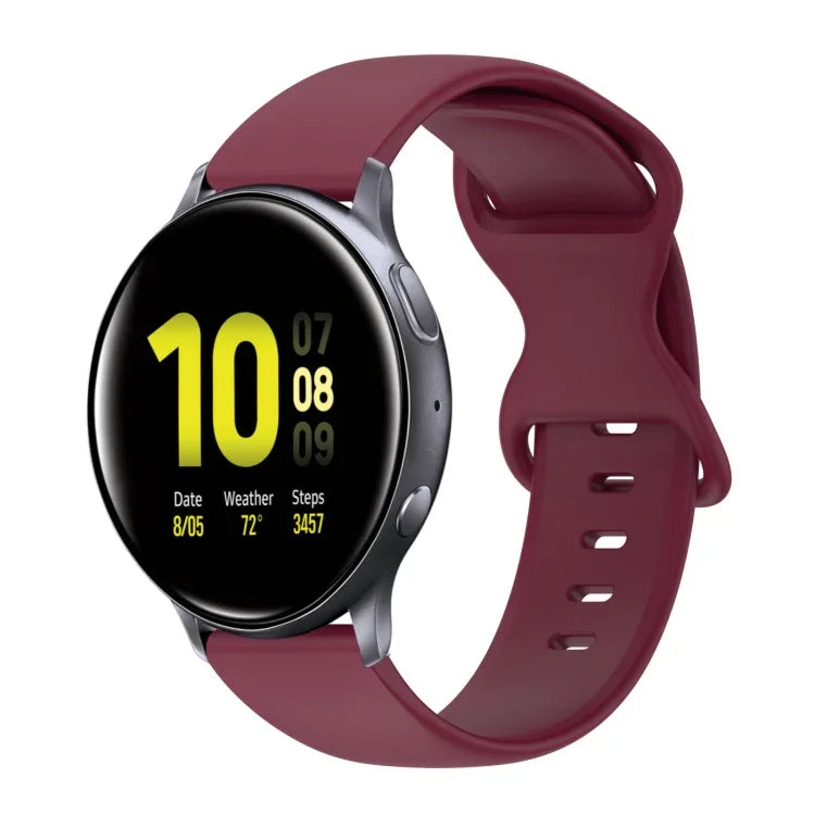 20mm 蝴蝶扣純色矽膠錶帶，適用於Samsung Galaxy Watch 4 44mm，適用於Samsung Galaxy Watch 4 Classic 46mm，適用於Samsung Galaxy Watch 4 Classic 42mm，適用於Samsung Galaxy Watch Active 2