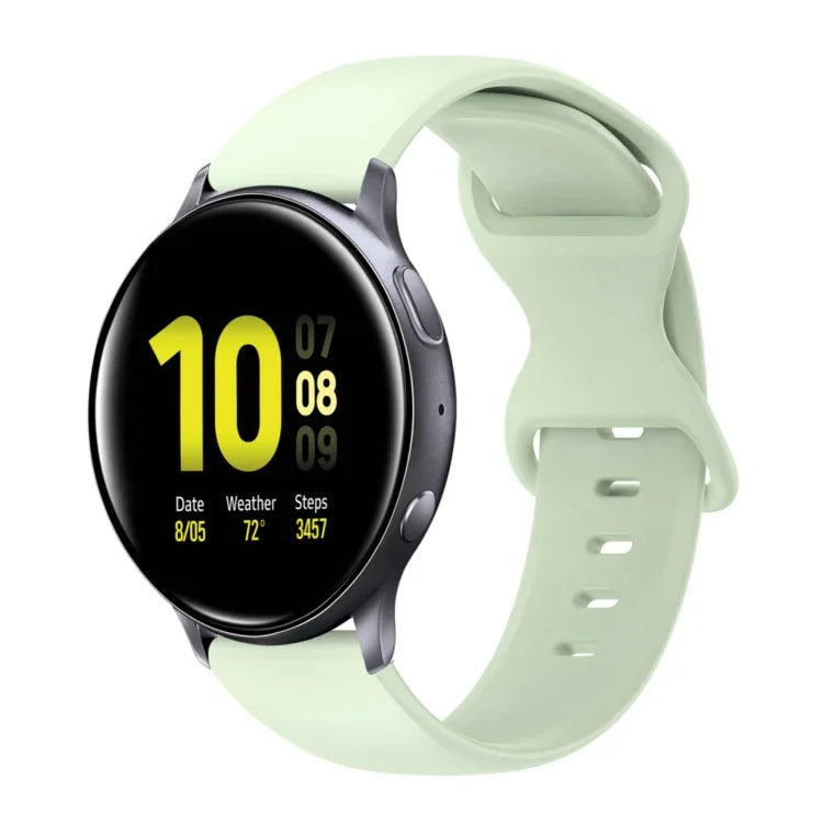 20mm 蝴蝶扣純色矽膠錶帶，適用於Samsung Galaxy Watch 4 44mm，適用於Samsung Galaxy Watch 4 Classic 46mm，適用於Samsung Galaxy Watch 4 Classic 42mm，適用於Samsung Galaxy Watch Active 2