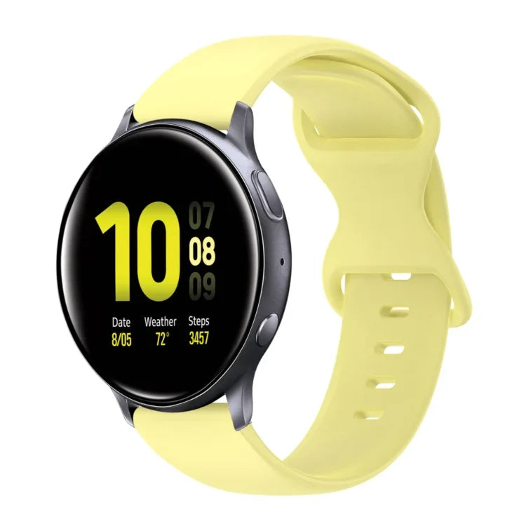 20mm 蝴蝶扣純色矽膠錶帶，適用於Samsung Galaxy Watch 4 44mm，適用於Samsung Galaxy Watch 4 Classic 46mm，適用於Samsung Galaxy Watch 4 Classic 42mm，適用於Samsung Galaxy Watch Active 2