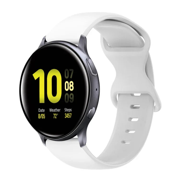 20mm 蝴蝶扣純色矽膠錶帶，適用於Samsung Galaxy Watch 4 44mm，適用於Samsung Galaxy Watch 4 Classic 46mm，適用於Samsung Galaxy Watch 4 Classic 42mm，適用於Samsung Galaxy Watch Active 2