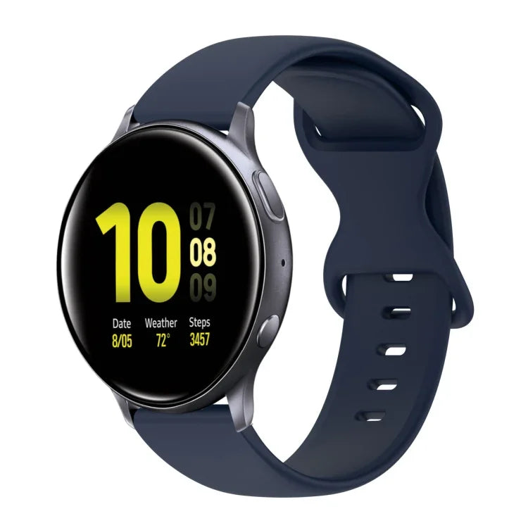 20mm 蝴蝶扣純色矽膠錶帶，適用於Samsung Galaxy Watch 4 44mm，適用於Samsung Galaxy Watch 4 Classic 46mm，適用於Samsung Galaxy Watch 4 Classic 42mm，適用於Samsung Galaxy Watch Active 2