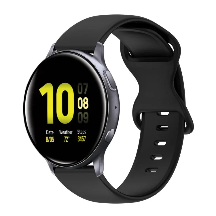 20mm 蝴蝶扣純色矽膠錶帶，適用於Samsung Galaxy Watch 4 44mm，適用於Samsung Galaxy Watch 4 Classic 46mm，適用於Samsung Galaxy Watch 4 Classic 42mm，適用於Samsung Galaxy Watch Active 2