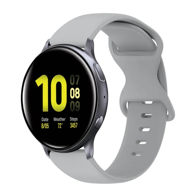 20mm 蝴蝶扣純色矽膠錶帶，適用於Samsung Galaxy Watch 4 44mm，適用於Samsung Galaxy Watch 4 Classic 46mm，適用於Samsung Galaxy Watch 4 Classic 42mm，適用於Samsung Galaxy Watch Active 2