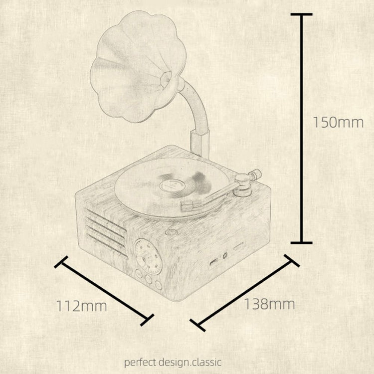 T15 Vinyl Atomic 藍牙復古無線桌面音箱，木色
