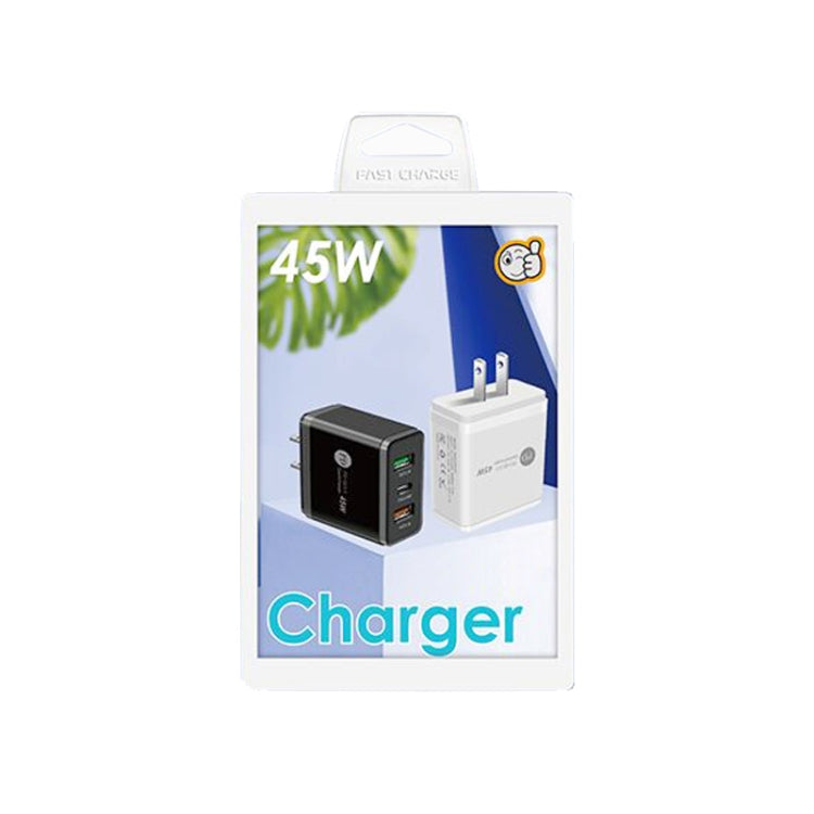 45W PD3.0 + 2 x QC3.0 USB 多埠快速充電器，美規插頭，美規插頭