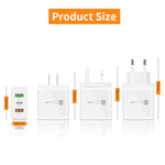 45W PD3.0 + 2 x QC3.0 USB Multi Port Quick Charger, UK Plug, UK Plug