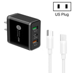 45W PD3.0 + 2 x QC3.0 USB 多埠充電器，附 Type-C 對 Type-C 線，美國插頭，美國插頭 + Type-C 對 Type-C 線