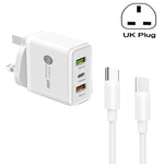 45W PD3.0 + 2 x QC3.0 USB 多埠充電器，附 Type-C 對 Type-C 線，英國插頭，英國插頭 + Type-C 對 Type-C 線