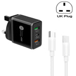 45W PD3.0 + 2 x QC3.0 USB 多埠充電器，附 Type-C 對 Type-C 線，英國插頭，英國插頭 + Type-C 對 Type-C 線