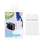 45W PD3.0 + 2 x QC3.0 USB 多埠充電器，附 Type-C 對 Type-C 線，英國插頭，英國插頭 + Type-C 對 Type-C 線