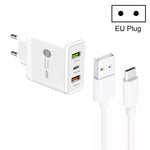 45W PD25W + 2 x QC3.0 USB 多埠充電器，附 USB 對 Type-C 線，歐洲插頭，歐洲插頭 + USB 對 Type-C 線
