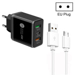 45W PD25W + 2 x QC3.0 USB 多埠充電器，附 USB 對 Micro USB 線，歐洲插頭，歐洲插頭 + USB 對 Micro USB 線