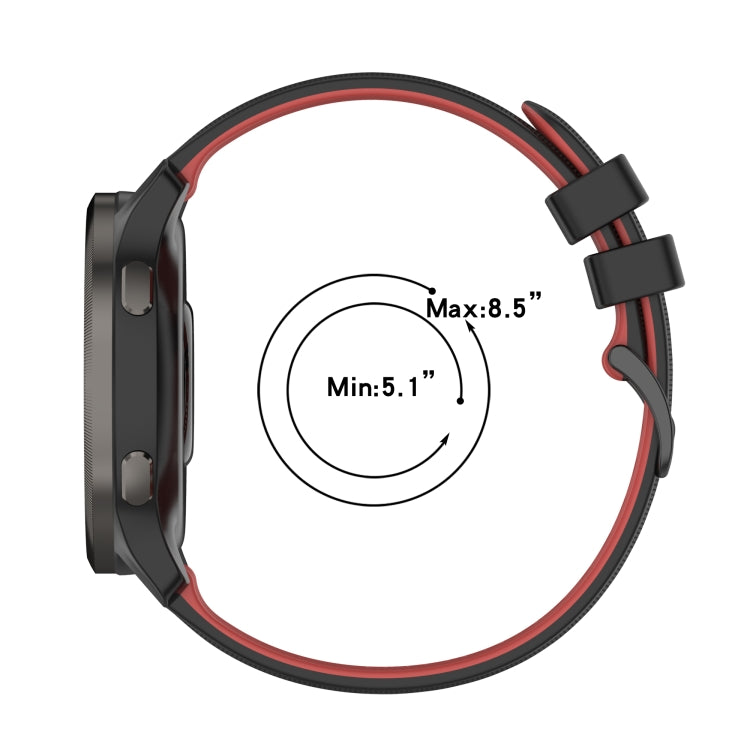 20mm Checkered Two-Color Silicone Watch Band, For Garmin Forerunner 645 Music