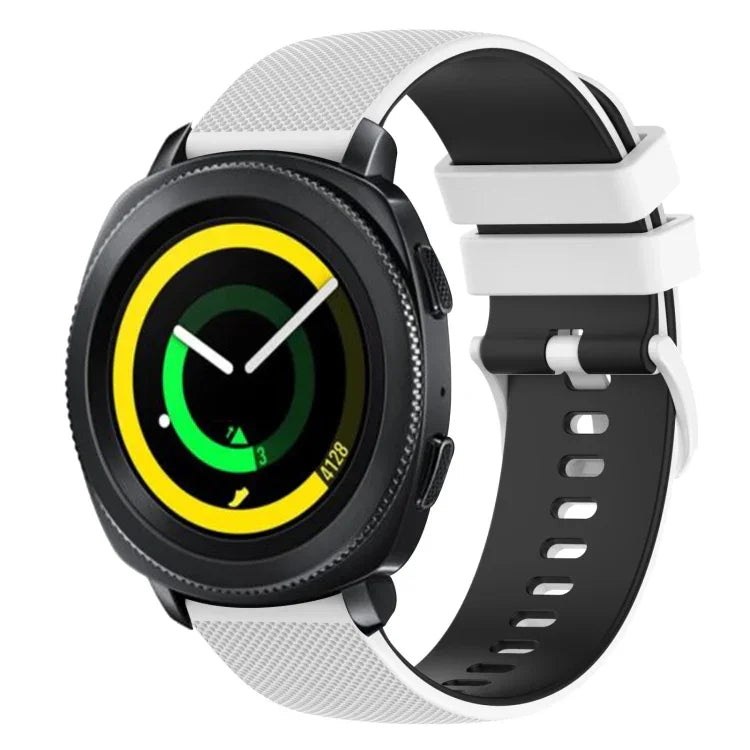 20mm 格子雙色矽膠錶帶，適用於 Samsung Gear Sport，適用於 Samsung Gear S2 Classic