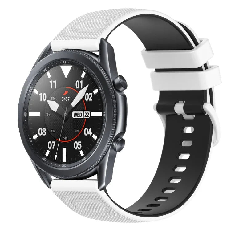22mm 格子雙色矽膠錶帶，適用於 Samsung Galaxy Watch3 45mm，適用於 Samsung Galaxy Watch 46mm，適用於 Samsung Gear S3 Classic，適用於 Samsung Gear S3 Frontier