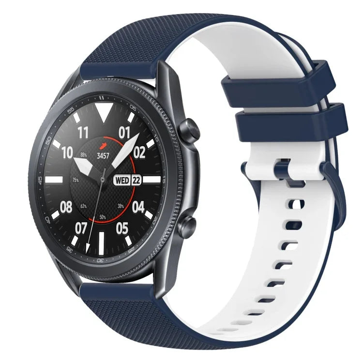 22mm 格子雙色矽膠錶帶，適用於 Samsung Galaxy Watch3 45mm，適用於 Samsung Galaxy Watch 46mm，適用於 Samsung Gear S3 Classic，適用於 Samsung Gear S3 Frontier