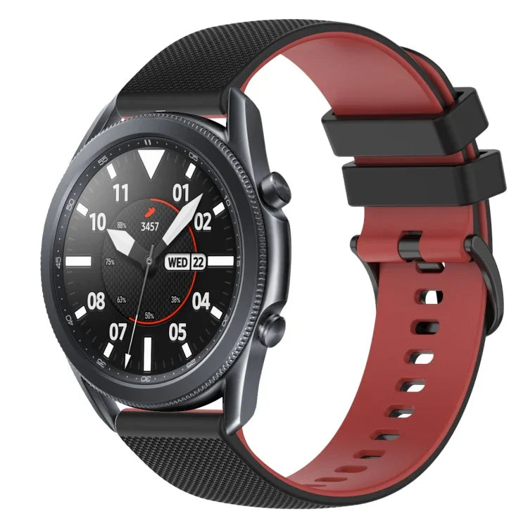 22mm 格子雙色矽膠錶帶，適用於 Samsung Galaxy Watch3 45mm，適用於 Samsung Galaxy Watch 46mm，適用於 Samsung Gear S3 Classic，適用於 Samsung Gear S3 Frontier