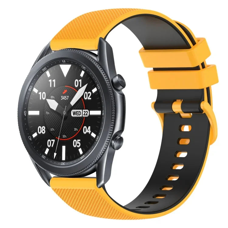 22mm 格子雙色矽膠錶帶，適用於 Samsung Galaxy Watch3 45mm，適用於 Samsung Galaxy Watch 46mm，適用於 Samsung Gear S3 Classic，適用於 Samsung Gear S3 Frontier