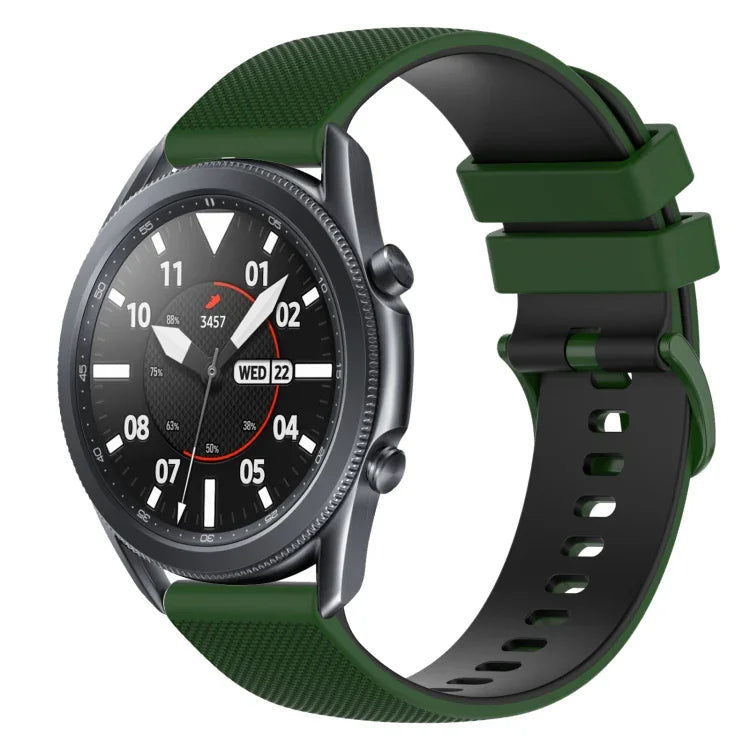 22mm 格子雙色矽膠錶帶，適用於 Samsung Galaxy Watch3 45mm，適用於 Samsung Galaxy Watch 46mm，適用於 Samsung Gear S3 Classic，適用於 Samsung Gear S3 Frontier