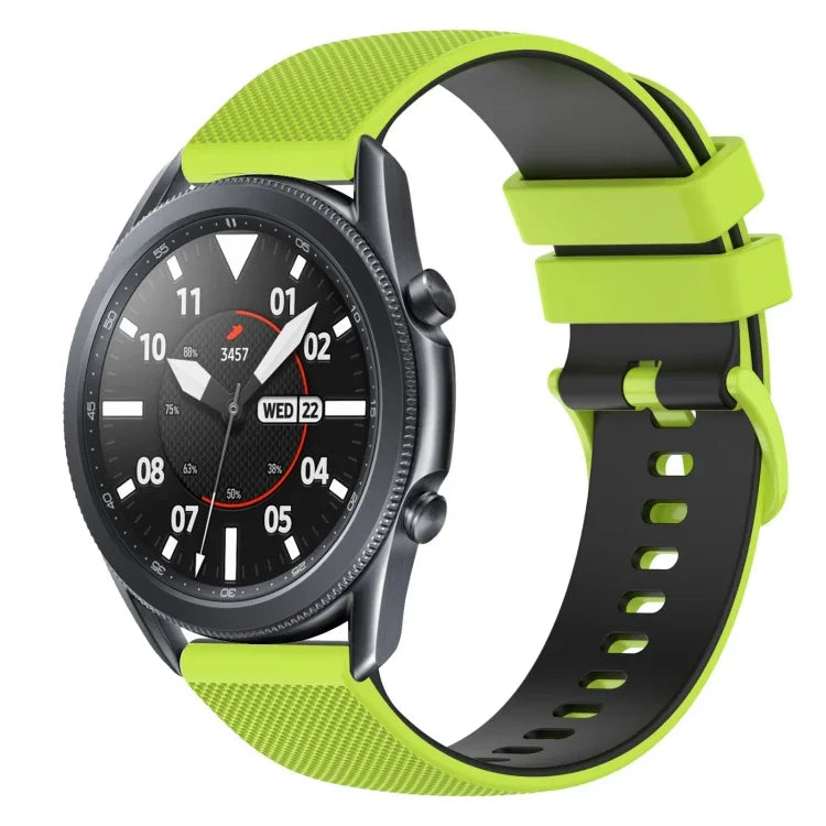 22mm 格子雙色矽膠錶帶，適用於 Samsung Galaxy Watch3 45mm，適用於 Samsung Galaxy Watch 46mm，適用於 Samsung Gear S3 Classic，適用於 Samsung Gear S3 Frontier