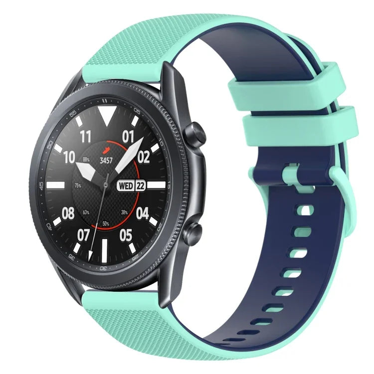 22mm 格子雙色矽膠錶帶，適用於 Samsung Galaxy Watch3 45mm，適用於 Samsung Galaxy Watch 46mm，適用於 Samsung Gear S3 Classic，適用於 Samsung Gear S3 Frontier