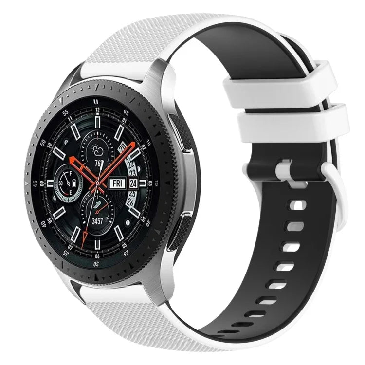 22mm 格子雙色矽膠錶帶，適用於 Samsung Galaxy Watch3 45mm，適用於 Samsung Galaxy Watch 46mm，適用於 Samsung Gear S3 Classic，適用於 Samsung Gear S3 Frontier