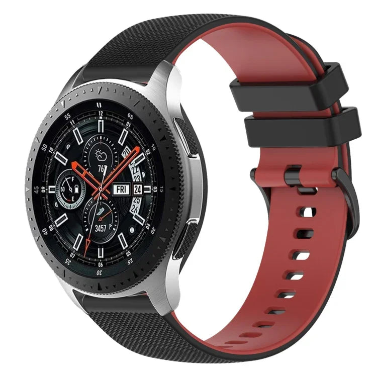22mm 格子雙色矽膠錶帶，適用於 Samsung Galaxy Watch3 45mm，適用於 Samsung Galaxy Watch 46mm，適用於 Samsung Gear S3 Classic，適用於 Samsung Gear S3 Frontier