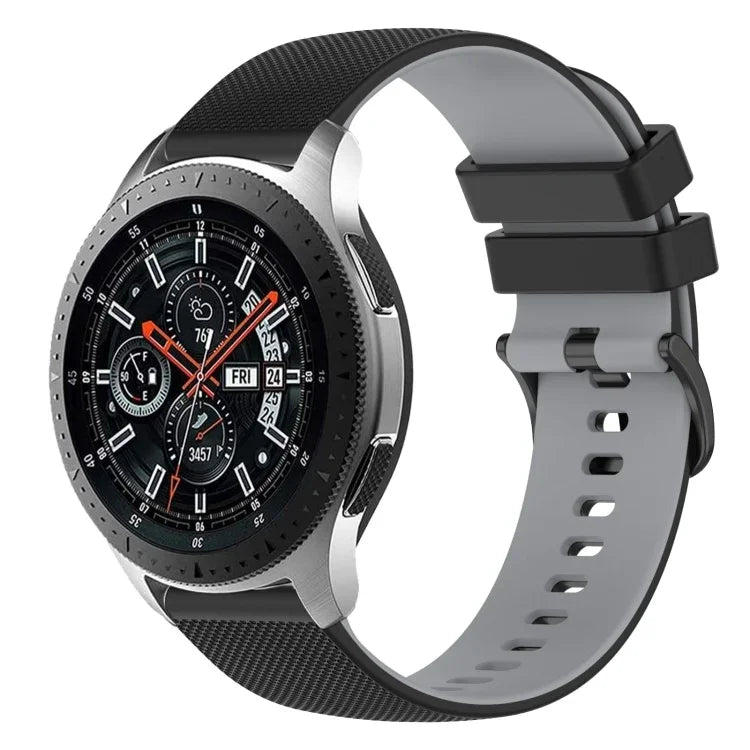 22mm 格子雙色矽膠錶帶，適用於 Samsung Galaxy Watch3 45mm，適用於 Samsung Galaxy Watch 46mm，適用於 Samsung Gear S3 Classic，適用於 Samsung Gear S3 Frontier