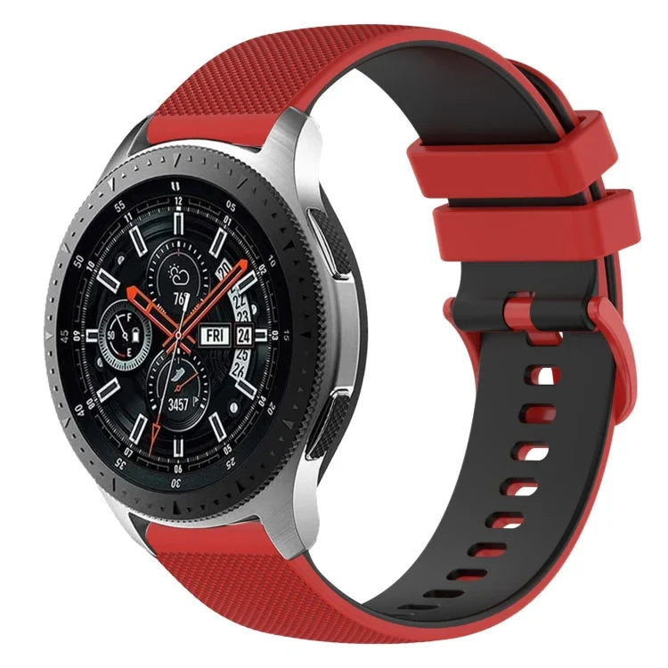 22mm 格子雙色矽膠錶帶，適用於 Samsung Galaxy Watch3 45mm，適用於 Samsung Galaxy Watch 46mm，適用於 Samsung Gear S3 Classic，適用於 Samsung Gear S3 Frontier