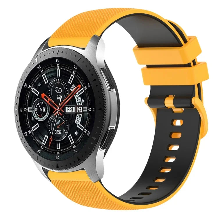 22mm 格子雙色矽膠錶帶，適用於 Samsung Galaxy Watch3 45mm，適用於 Samsung Galaxy Watch 46mm，適用於 Samsung Gear S3 Classic，適用於 Samsung Gear S3 Frontier