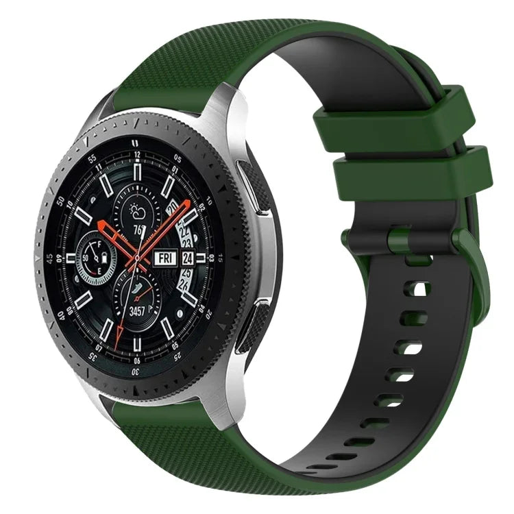 22mm 格子雙色矽膠錶帶，適用於 Samsung Galaxy Watch3 45mm，適用於 Samsung Galaxy Watch 46mm，適用於 Samsung Gear S3 Classic，適用於 Samsung Gear S3 Frontier