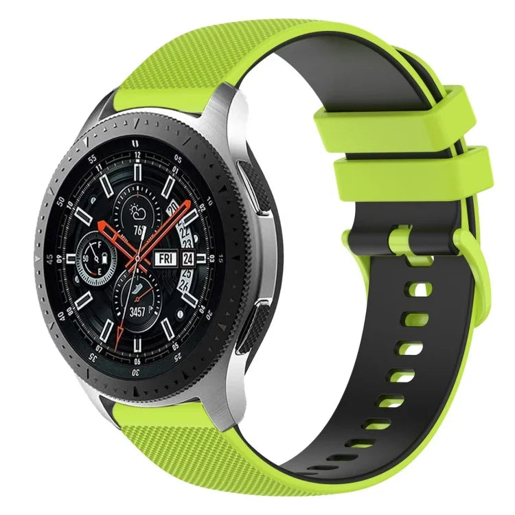22mm 格子雙色矽膠錶帶，適用於 Samsung Galaxy Watch3 45mm，適用於 Samsung Galaxy Watch 46mm，適用於 Samsung Gear S3 Classic，適用於 Samsung Gear S3 Frontier