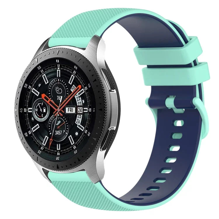 22mm 格子雙色矽膠錶帶，適用於 Samsung Galaxy Watch3 45mm，適用於 Samsung Galaxy Watch 46mm，適用於 Samsung Gear S3 Classic，適用於 Samsung Gear S3 Frontier
