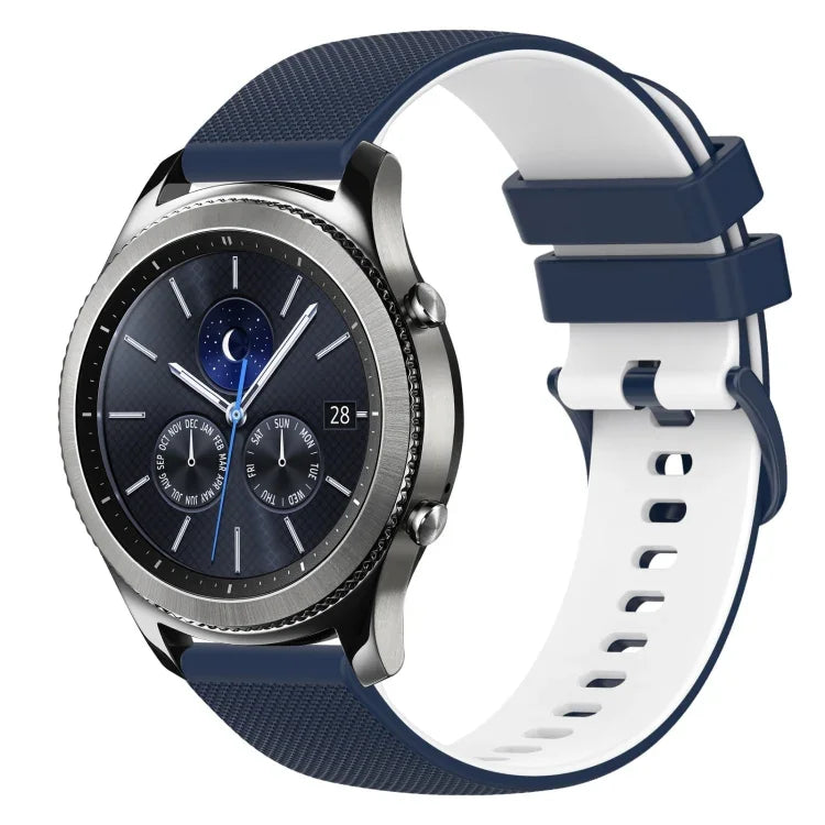 22mm 格子雙色矽膠錶帶，適用於 Samsung Galaxy Watch3 45mm，適用於 Samsung Galaxy Watch 46mm，適用於 Samsung Gear S3 Classic，適用於 Samsung Gear S3 Frontier