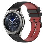 22mm 格子雙色矽膠錶帶，適用於 Samsung Galaxy Watch3 45mm，適用於 Samsung Galaxy Watch 46mm，適用於 Samsung Gear S3 Classic，適用於 Samsung Gear S3 Frontier