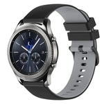 22mm 格子雙色矽膠錶帶，適用於 Samsung Galaxy Watch3 45mm，適用於 Samsung Galaxy Watch 46mm，適用於 Samsung Gear S3 Classic，適用於 Samsung Gear S3 Frontier