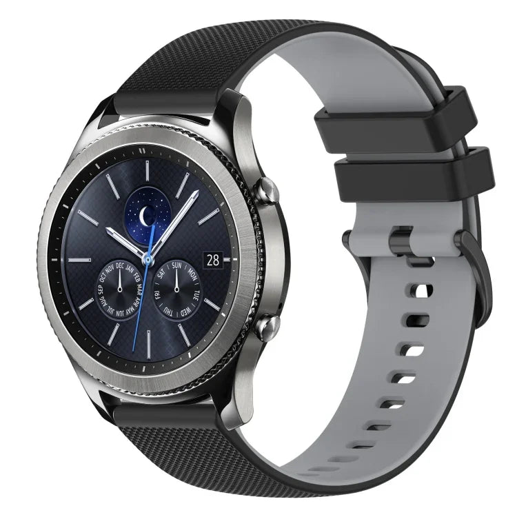 22mm 格子雙色矽膠錶帶，適用於 Samsung Galaxy Watch3 45mm，適用於 Samsung Galaxy Watch 46mm，適用於 Samsung Gear S3 Classic，適用於 Samsung Gear S3 Frontier