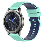 22mm 格子雙色矽膠錶帶，適用於 Samsung Galaxy Watch3 45mm，適用於 Samsung Galaxy Watch 46mm，適用於 Samsung Gear S3 Classic，適用於 Samsung Gear S3 Frontier