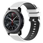 22mm 格子雙色矽膠錶帶，適用於 Samsung Galaxy Watch3 45mm，適用於 Samsung Galaxy Watch 46mm，適用於 Samsung Gear S3 Classic，適用於 Samsung Gear S3 Frontier