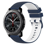 22mm 格子雙色矽膠錶帶，適用於 Samsung Galaxy Watch3 45mm，適用於 Samsung Galaxy Watch 46mm，適用於 Samsung Gear S3 Classic，適用於 Samsung Gear S3 Frontier