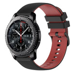 22mm 格子雙色矽膠錶帶，適用於 Samsung Galaxy Watch3 45mm，適用於 Samsung Galaxy Watch 46mm，適用於 Samsung Gear S3 Classic，適用於 Samsung Gear S3 Frontier
