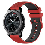 22mm 格子雙色矽膠錶帶，適用於 Samsung Galaxy Watch3 45mm，適用於 Samsung Galaxy Watch 46mm，適用於 Samsung Gear S3 Classic，適用於 Samsung Gear S3 Frontier