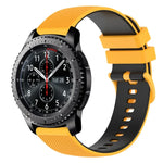 22mm 格子雙色矽膠錶帶，適用於 Samsung Galaxy Watch3 45mm，適用於 Samsung Galaxy Watch 46mm，適用於 Samsung Gear S3 Classic，適用於 Samsung Gear S3 Frontier