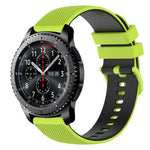 22mm 格子雙色矽膠錶帶，適用於 Samsung Galaxy Watch3 45mm，適用於 Samsung Galaxy Watch 46mm，適用於 Samsung Gear S3 Classic，適用於 Samsung Gear S3 Frontier