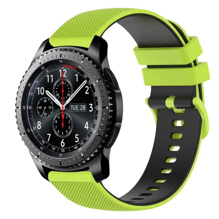 22mm 格子雙色矽膠錶帶，適用於 Samsung Galaxy Watch3 45mm，適用於 Samsung Galaxy Watch 46mm，適用於 Samsung Gear S3 Classic，適用於 Samsung Gear S3 Frontier